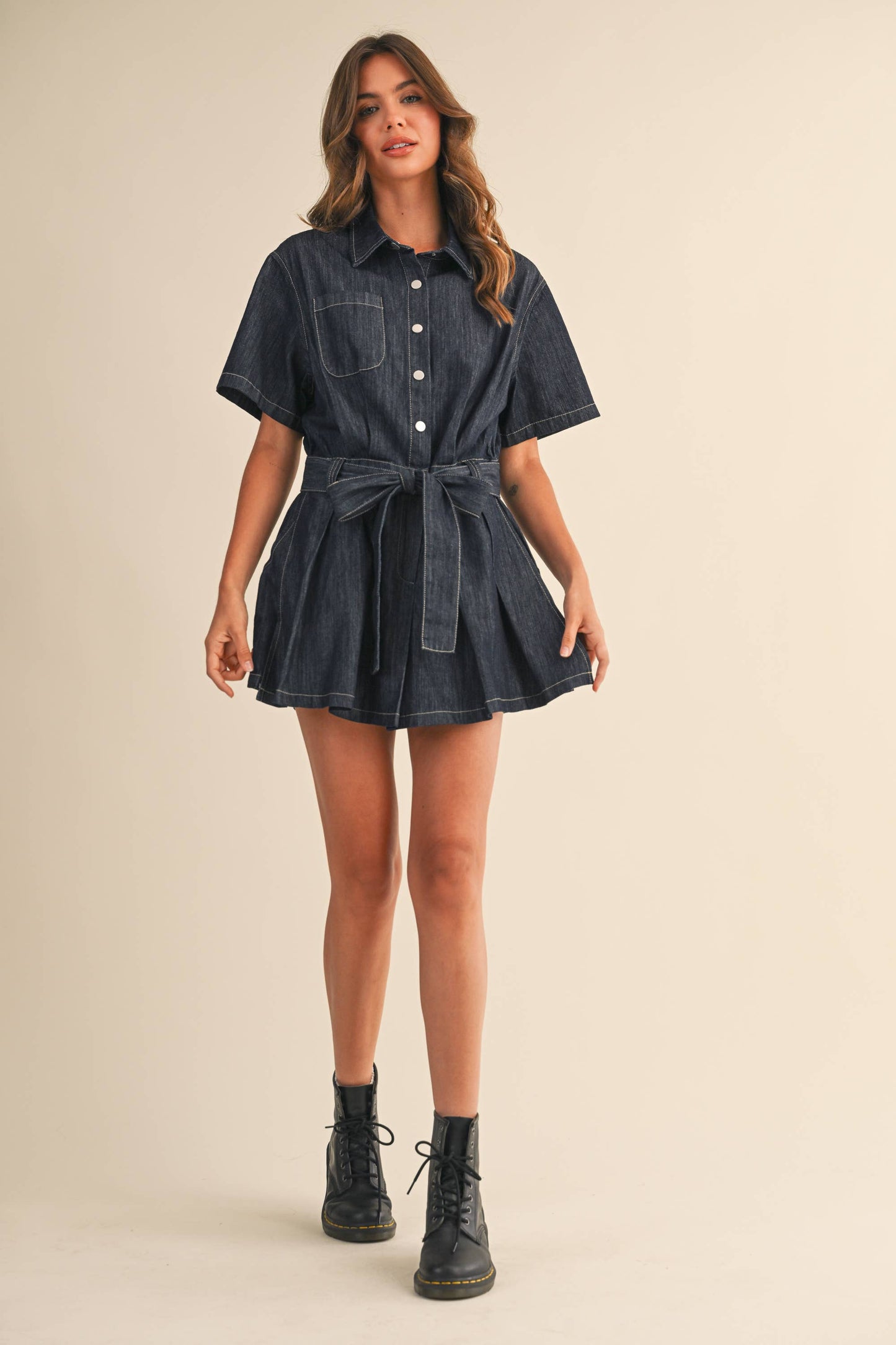 THE BROOKLYN DENIM ROMPER