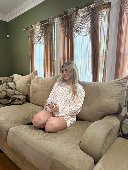 Pumpkin Printed Pajama Shorts