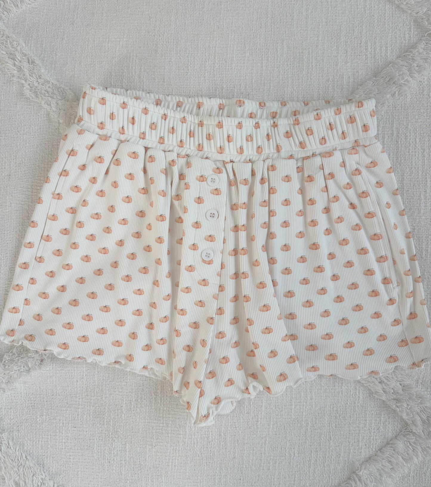 Pumpkin Printed Pajama Shorts