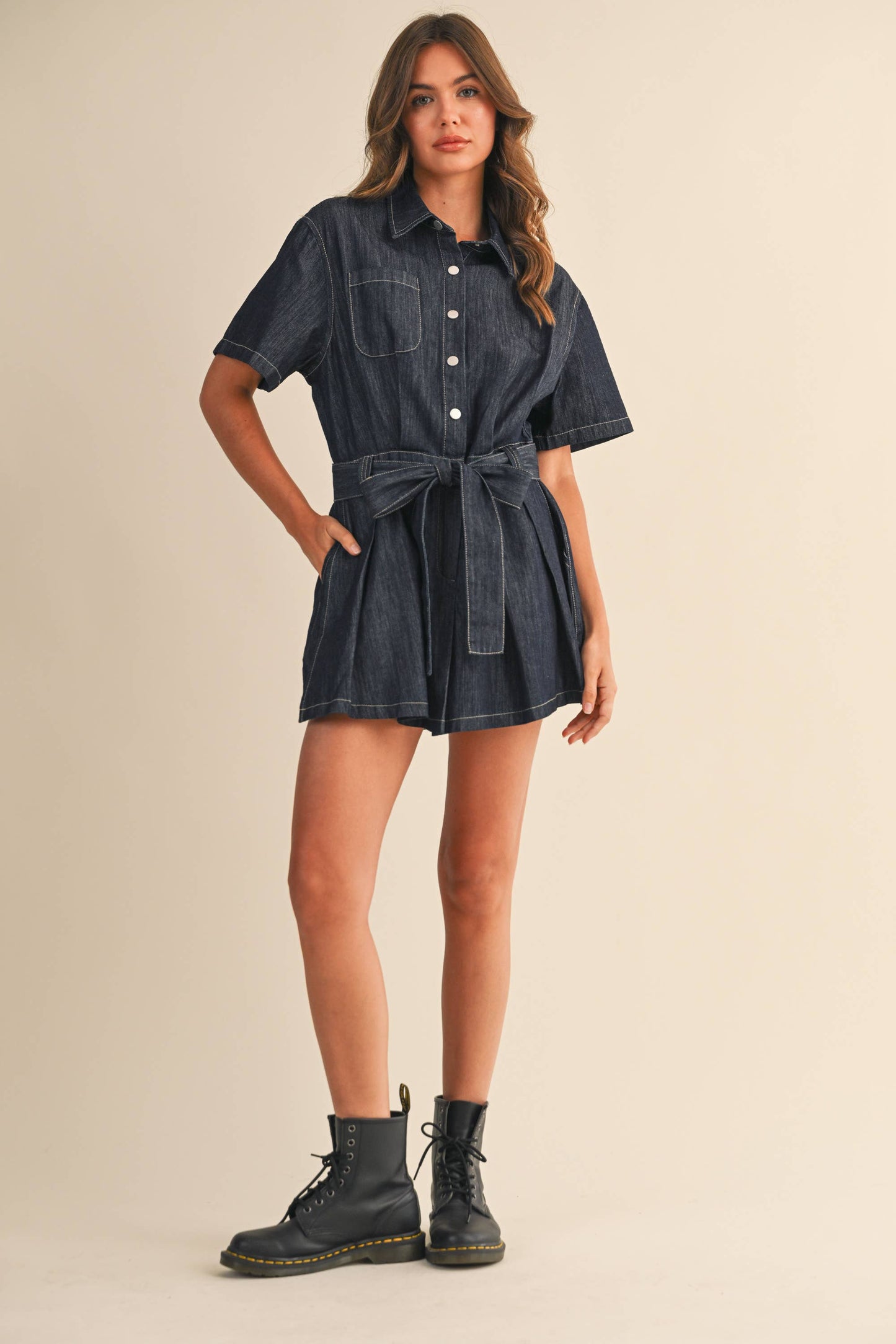 THE BROOKLYN DENIM ROMPER