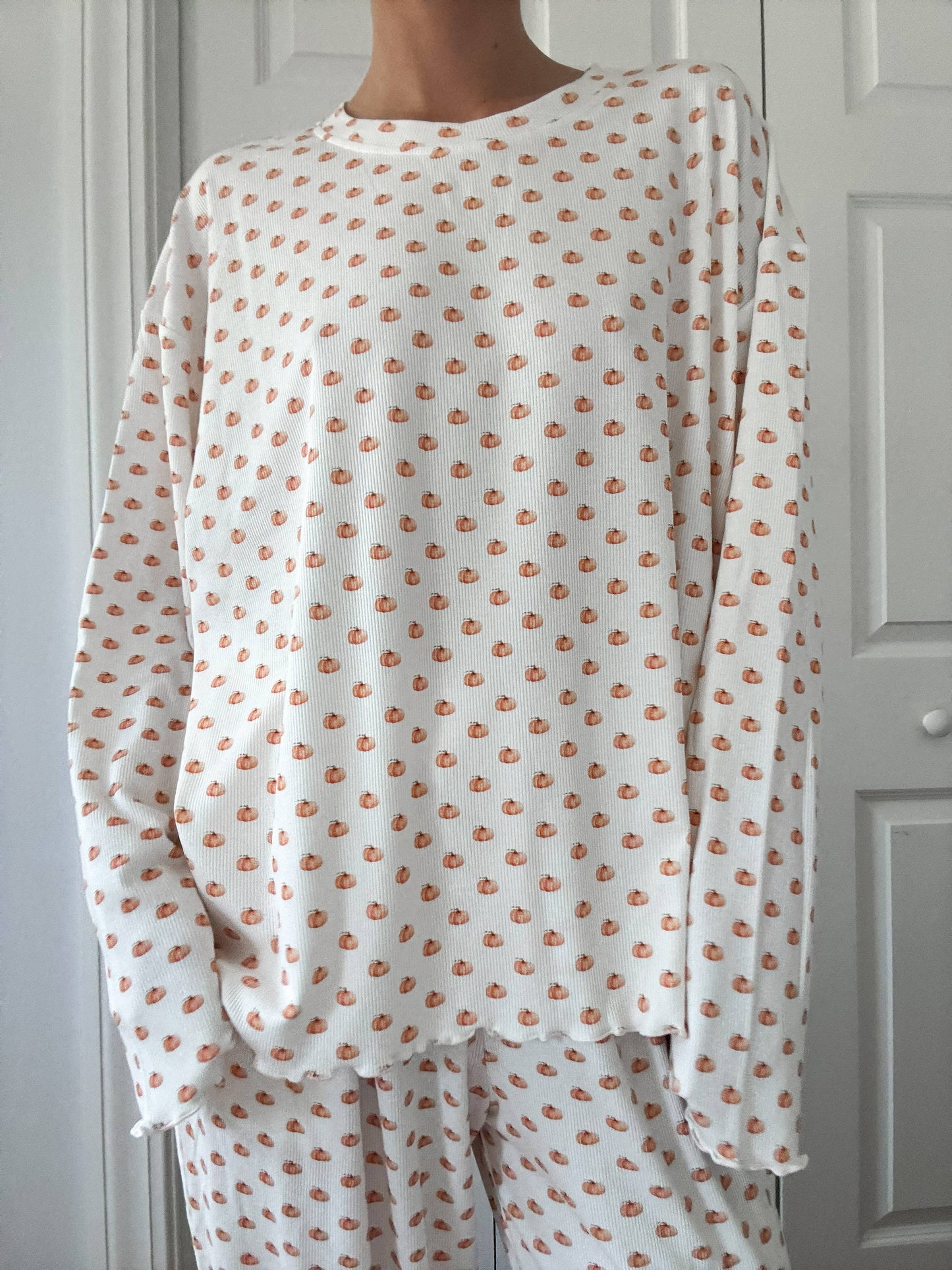 Pumpkin Printed Long Sleeve Top