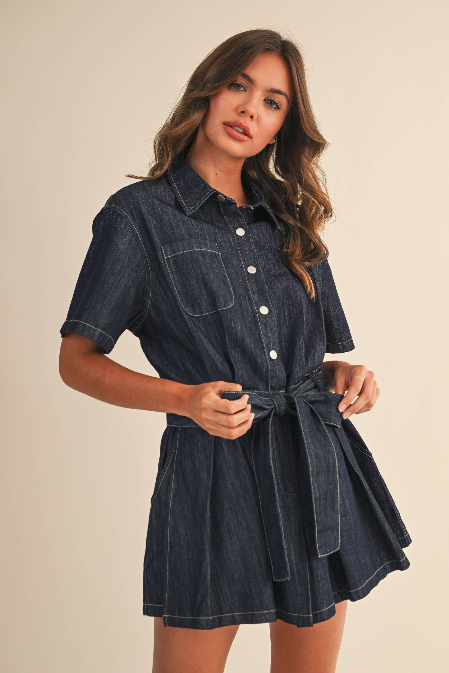 THE BROOKLYN DENIM ROMPER