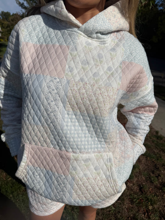 FLORAL QUILT HOODIE