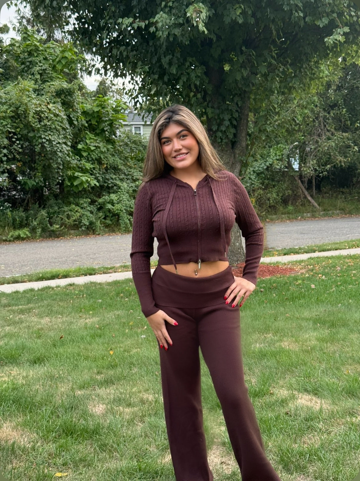 COCOA RIBBED LOUNGE SET
