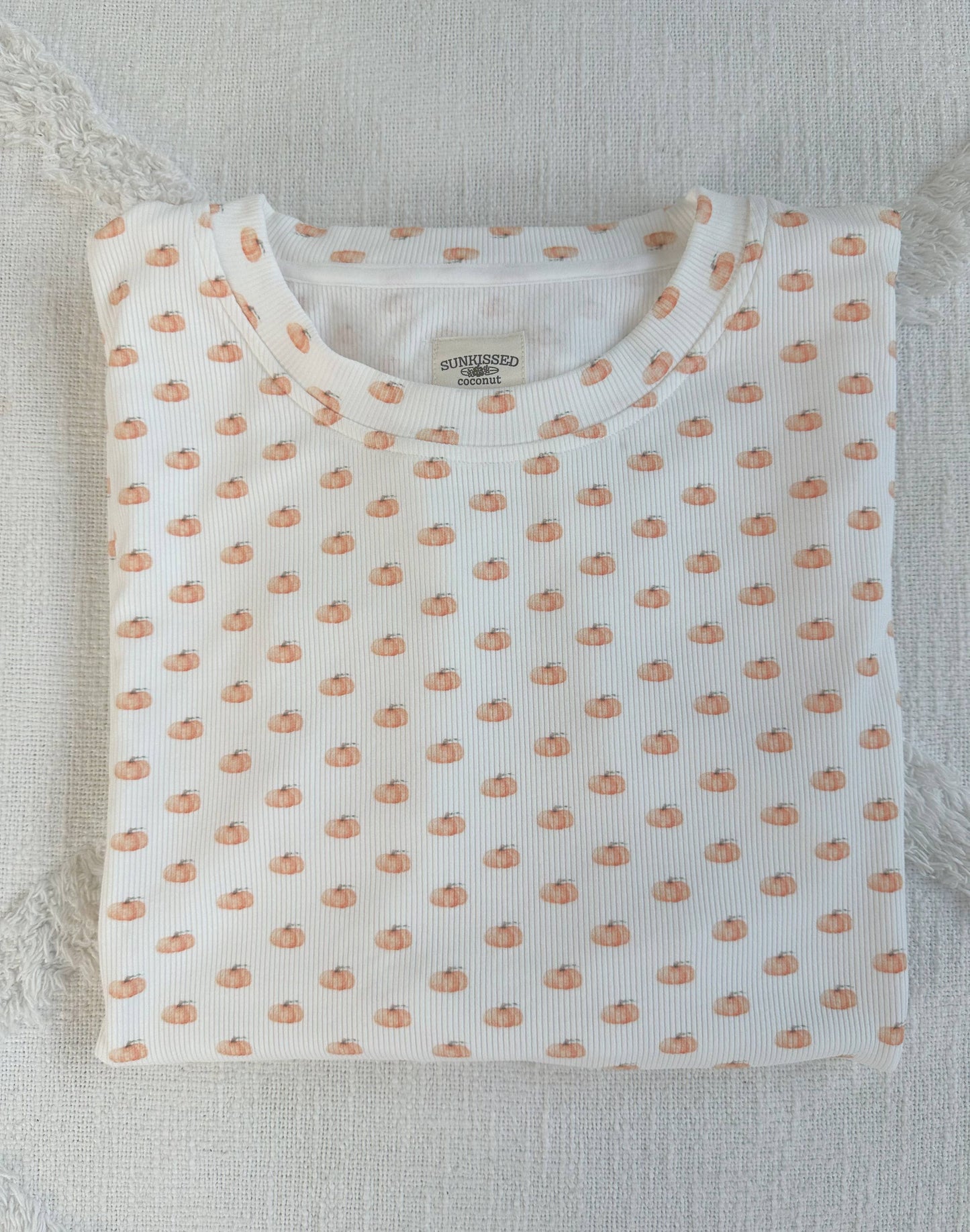 Pumpkin Printed Long Sleeve Top