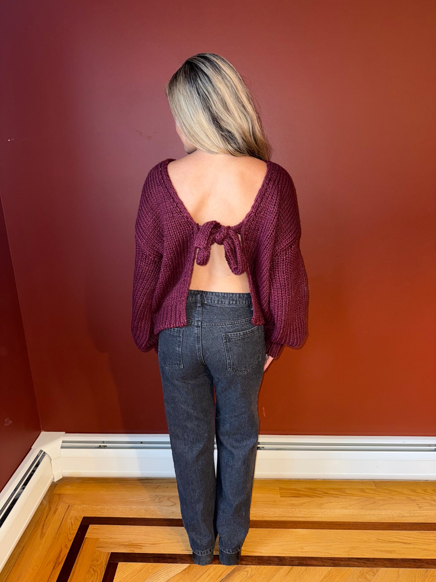 MULBERRY BOW CARDIGAN