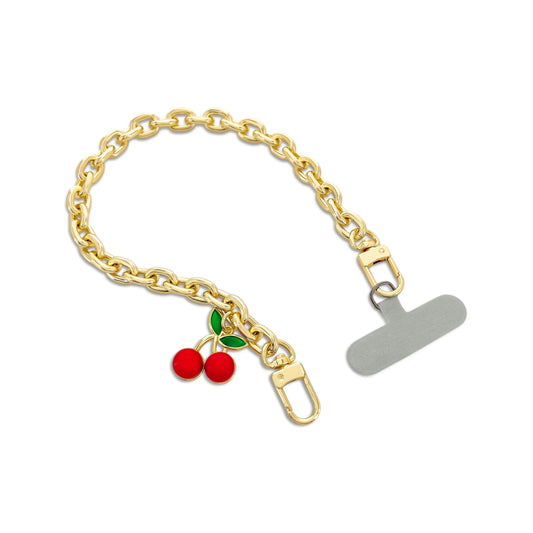 CHERRY GOLD PHONE CHAIN