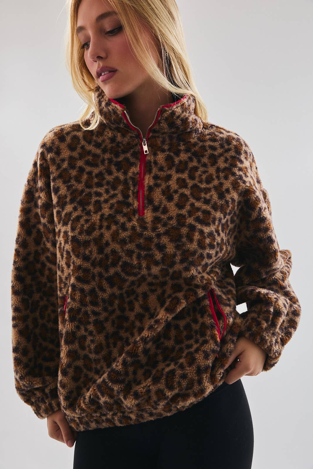 CHERRY LEOPARD FLEECE