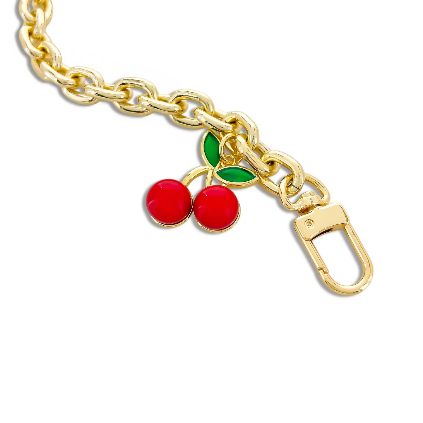 CHERRY GOLD PHONE CHAIN