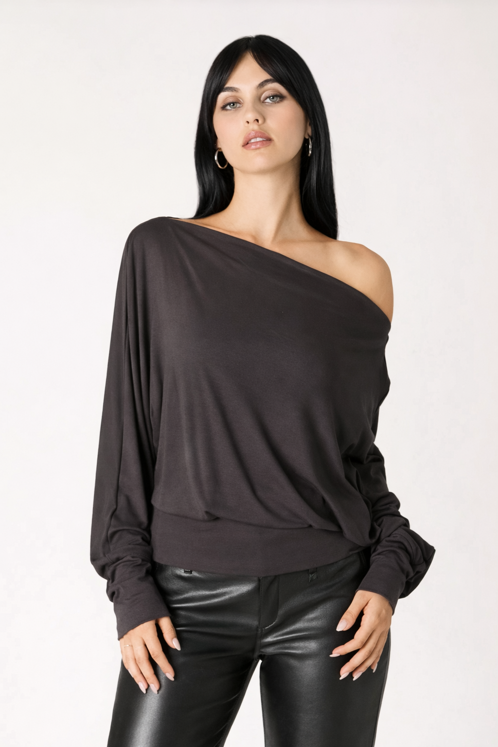 OFF-SHOULDER JERSEY TOP