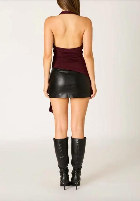 STRETCH JERSEY WRAP TOP